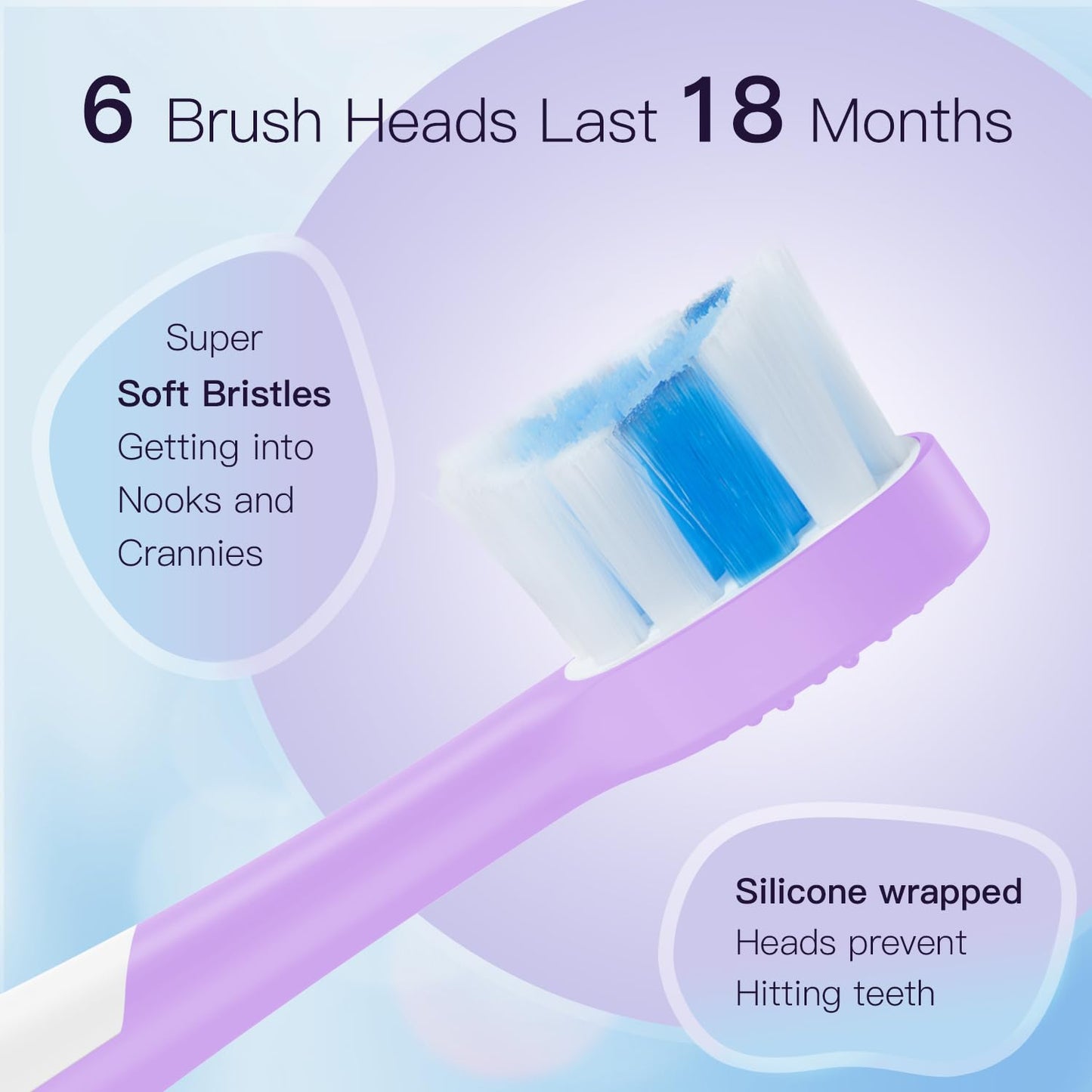 FUMEIKANG Kids Electric Toothbrush – Sonic Rechargeable, Purple