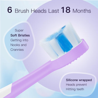 FUMEIKANG Kids Electric Toothbrush – Sonic Rechargeable, Purple