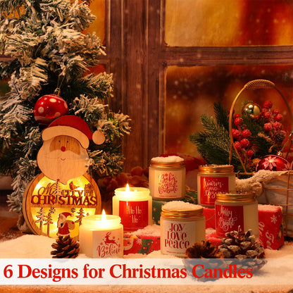 Fumete 6 Pcs Christmas Scented Candles Set – Soy 3.5 oz Holiday Candles