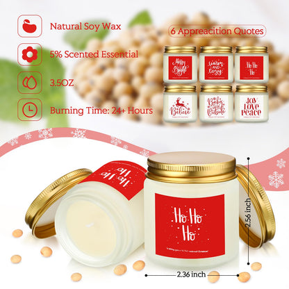 Fumete 6 Pcs Christmas Scented Candles Set – Soy 3.5 oz Holiday Candles