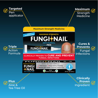 Fungi-Nail Pen Applicator Anti-Fungal Solution | Tolnaftate 1% - Targeted Nail & Foot Fungus Care