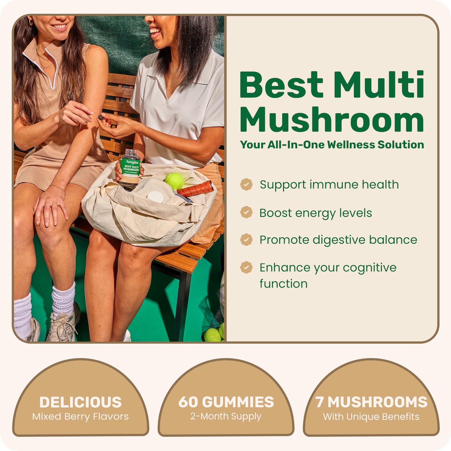 Fungies Multi Mushroom Gummies – 7 Mushrooms, Vegan & Gluten-Free