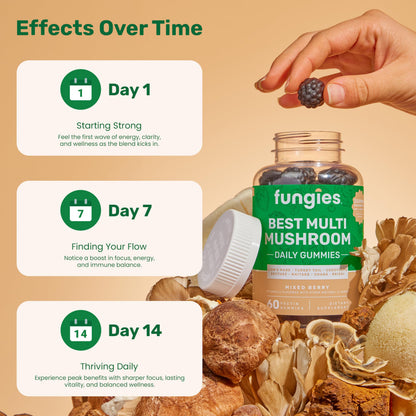 Fungies Multi Mushroom Gummies – 7 Mushrooms, Vegan & Gluten-Free