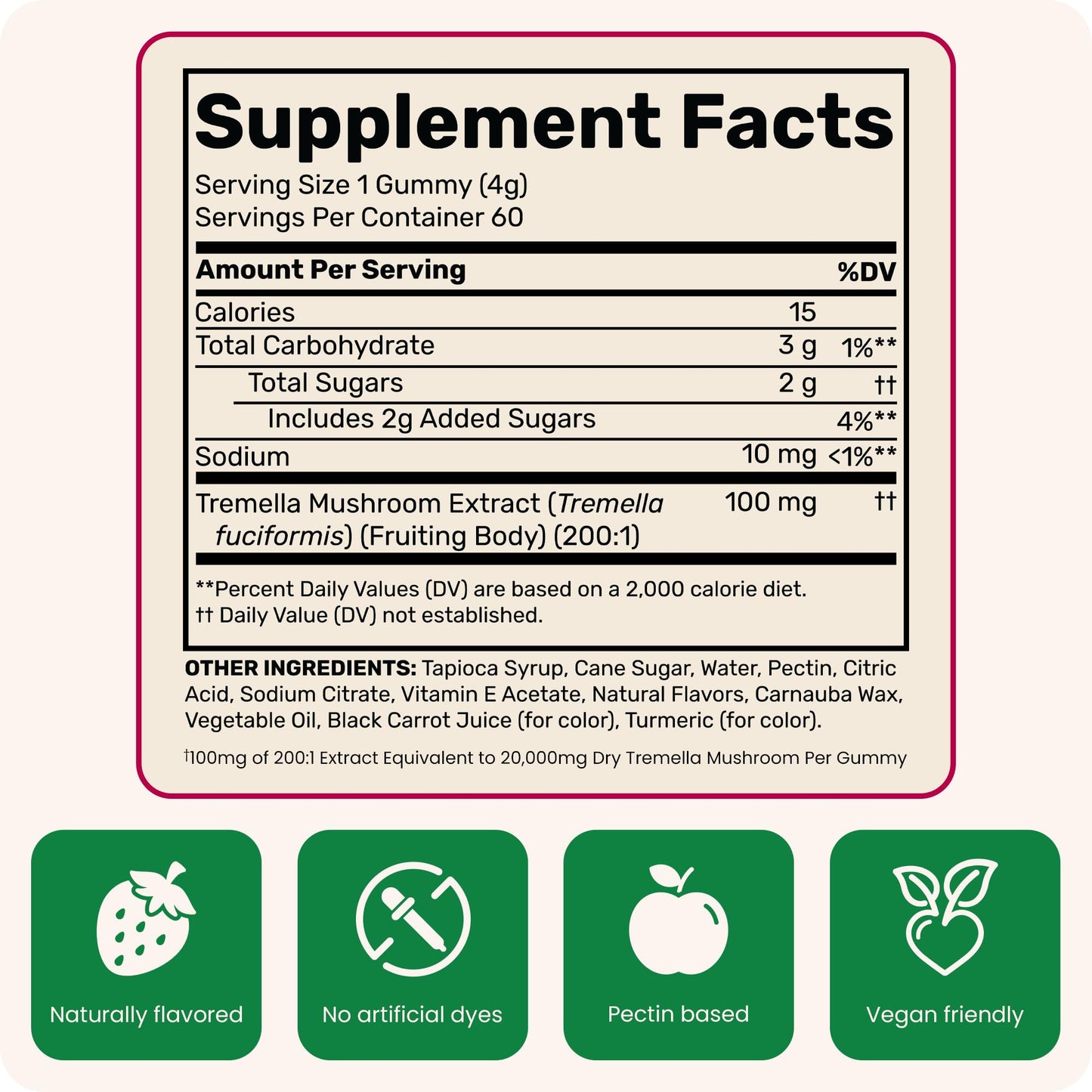 Fungies Tremella Gummies – Strawberry & Lemon Skin Health, 60 Servings