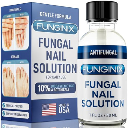 FUNGINIX Toenail Fungus Treatment Extra Strength – 10% Undecylenic Acid + Tea Tree Oil (Made in USA)