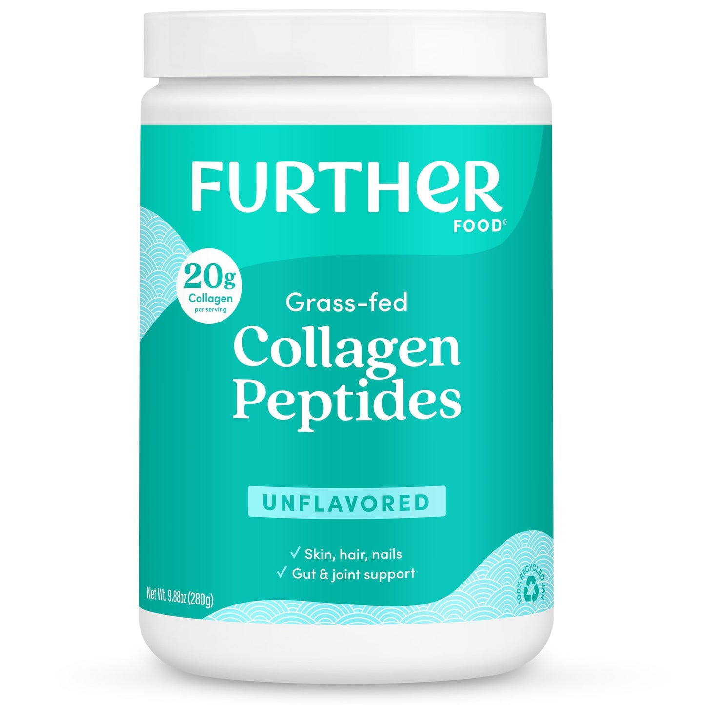 Further Food Unflavored Collagen Peptides Powder – Grass-Fed, Pasture-Raised, Hydrolyzed Type I & III, Gut Health + Joints, Hair Skin Nails, Paleo & Keto, 9.88 oz