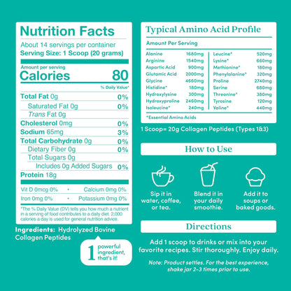 Further Food Unflavored Collagen Peptides Powder – Grass-Fed, Pasture-Raised, Hydrolyzed Type I & III, Gut Health + Joints, Hair Skin Nails, Paleo & Keto, 9.88 oz