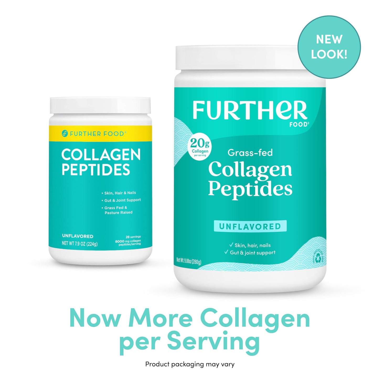 Further Food Unflavored Collagen Peptides Powder – Grass-Fed, Pasture-Raised, Hydrolyzed Type I & III, Gut Health + Joints, Hair Skin Nails, Paleo & Keto, 9.88 oz