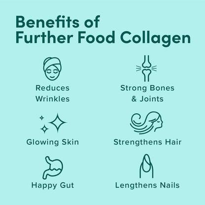 Further Food Unflavored Collagen Peptides Powder – 100% Grass-Fed, Hydrolyzed Type 1 & 3, 20g per Serving, 1.5 lb