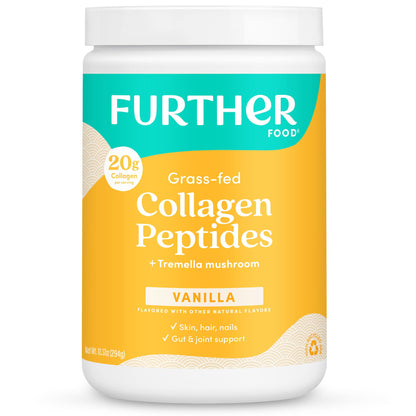 Further Food Vanilla Collagen Peptides Powder - Grass-Fed, Sugar-Free, 10.37 oz