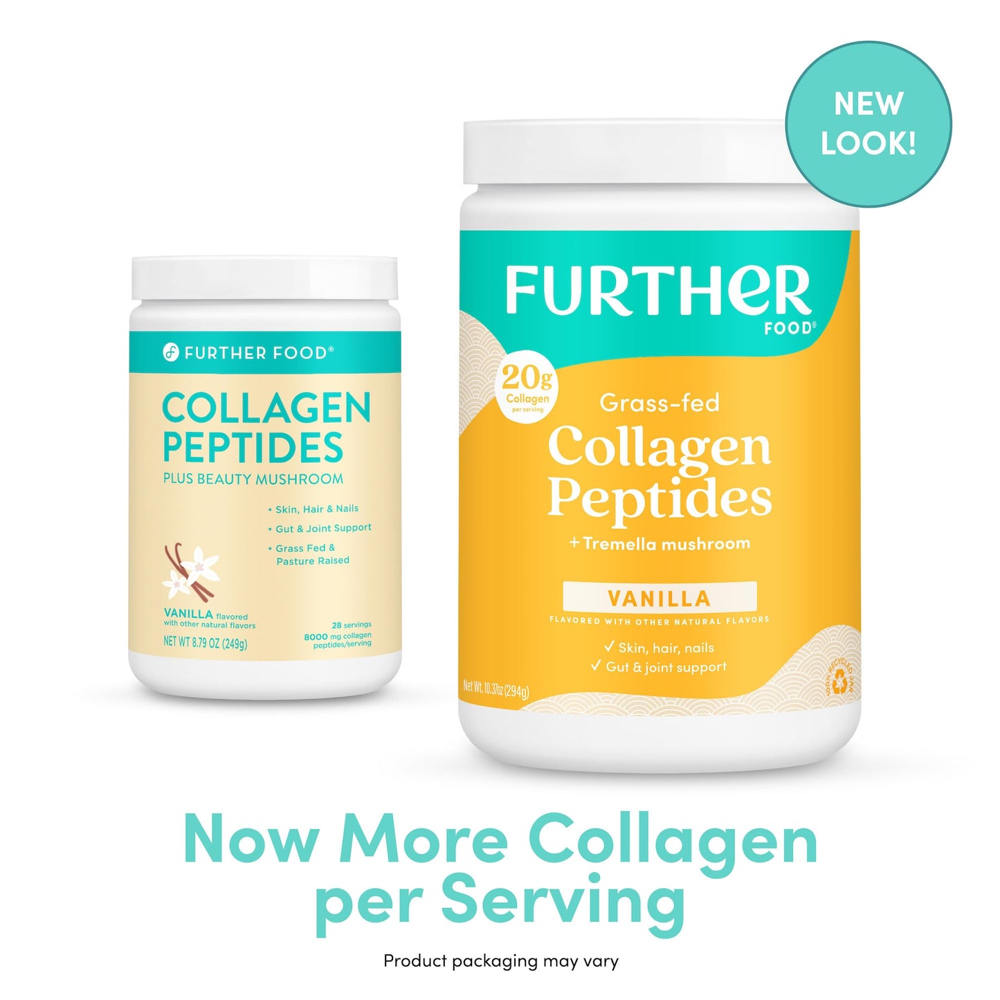 Further Food Vanilla Collagen Peptides Powder - Grass-Fed, Sugar-Free, 10.37 oz