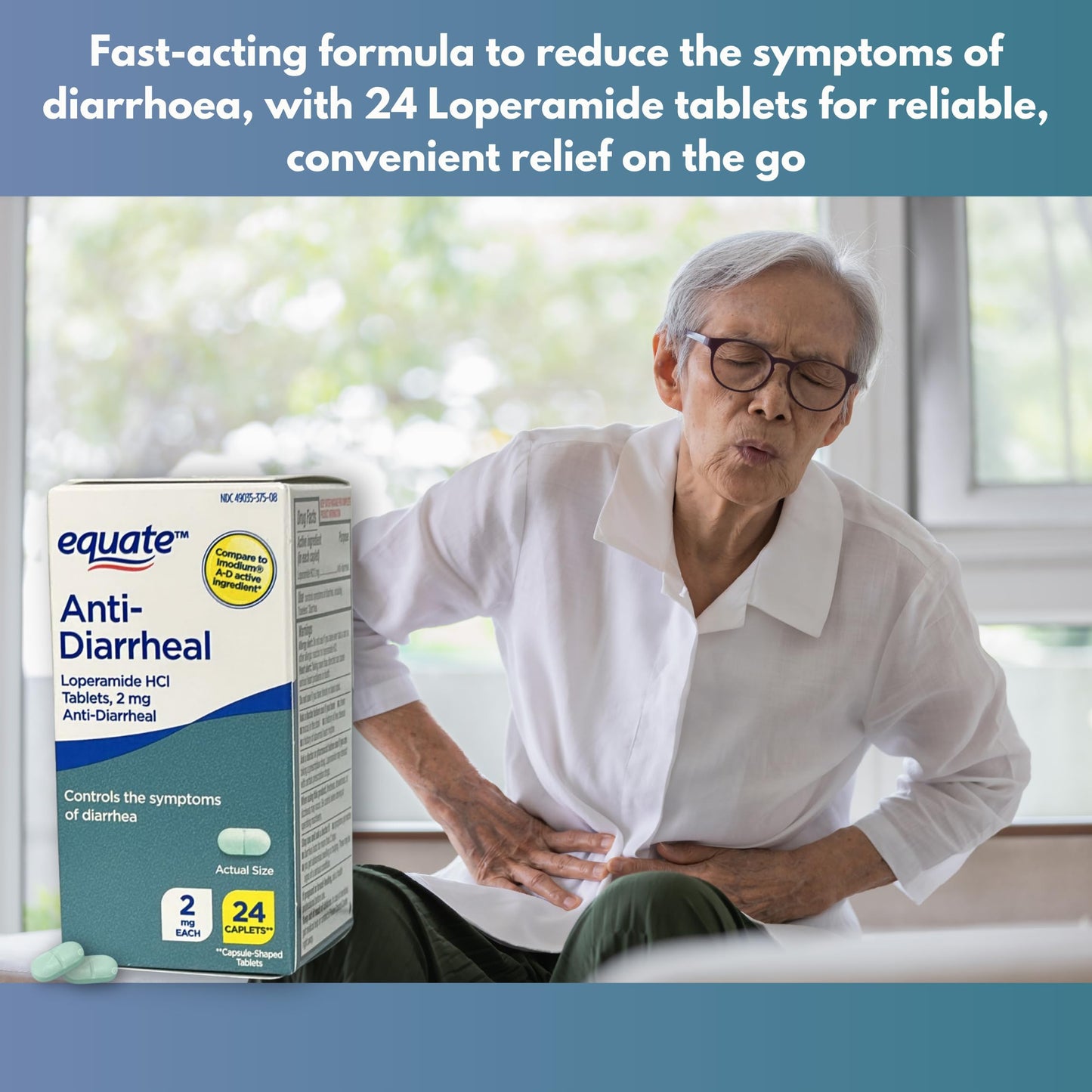 Loperamide 2 mg Anti-Diarrheal Caplets (24 Count) | Fusion Shop Store