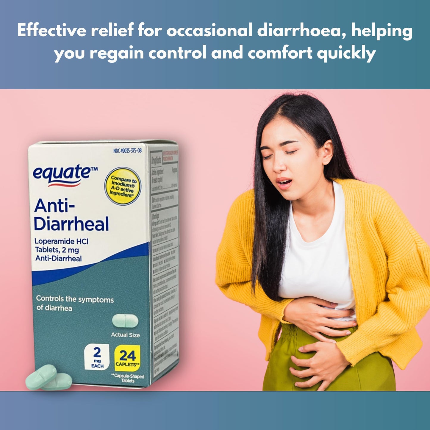 Loperamide 2 mg Anti-Diarrheal Caplets (24 Count) | Fusion Shop Store