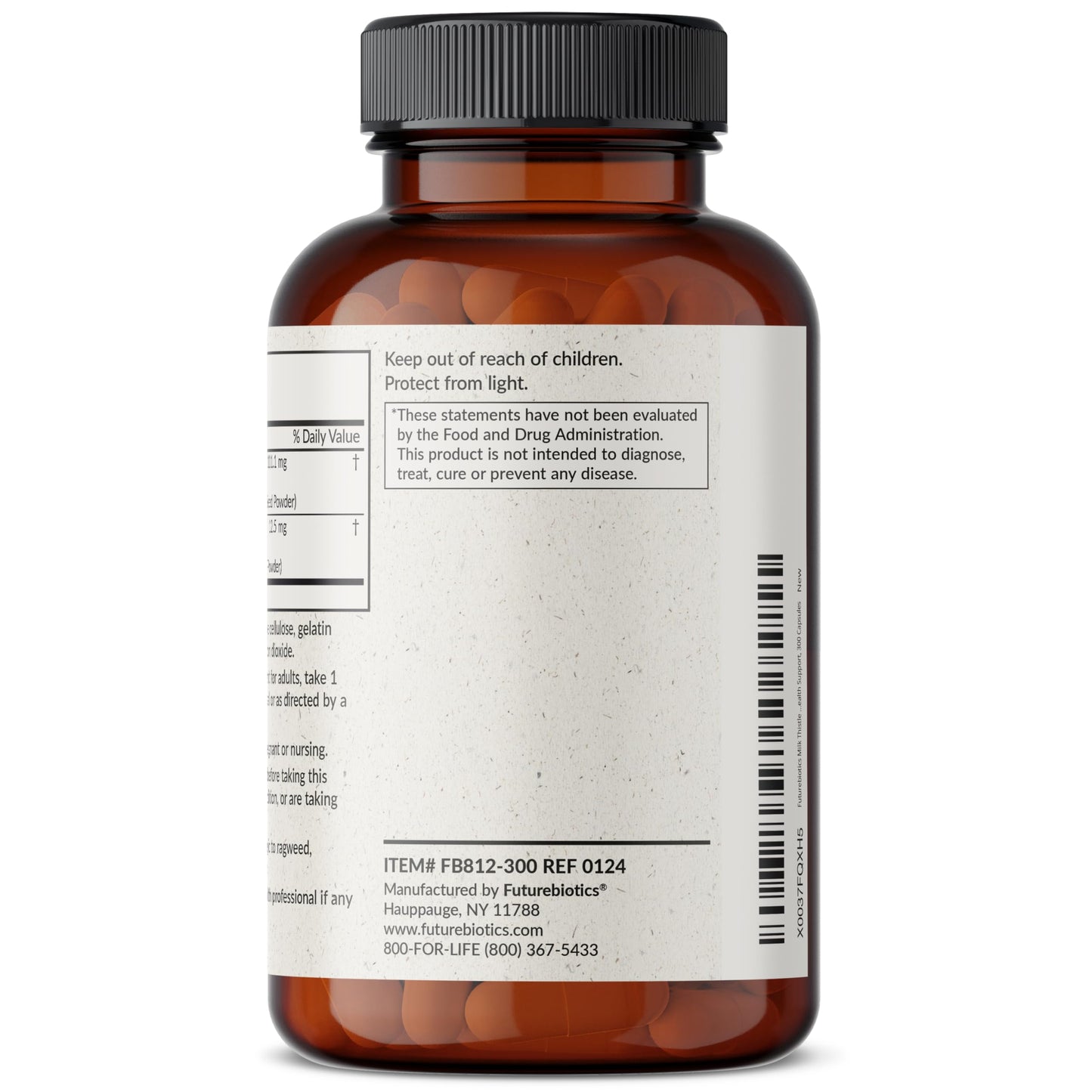 Futurebiotics Milk Thistle Silymarin Marianum & Dandelion Root - Liver Health, 300 Capsules