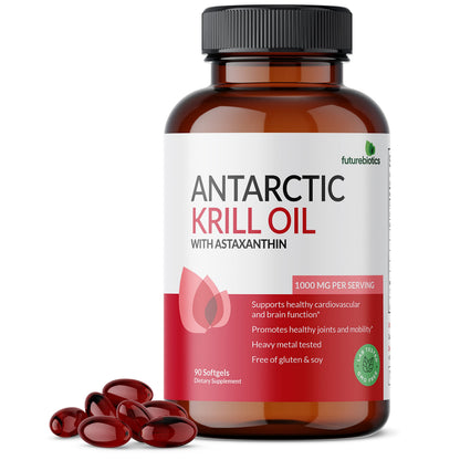 Futurebiotics Antarctic Krill Oil 1000mg - Omega-3 EPA/DHA, Astaxanthin, 90 Softgels
