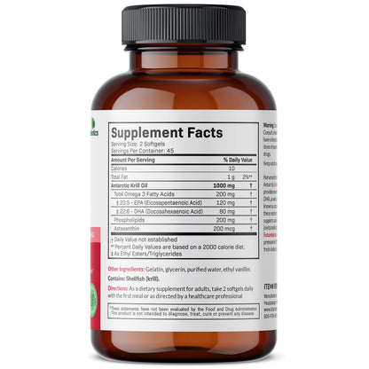 Futurebiotics Antarctic Krill Oil 1000mg - Omega-3 EPA/DHA, Astaxanthin, 90 Softgels