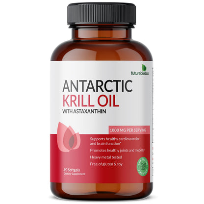 Futurebiotics Antarctic Krill Oil 1000mg - Omega-3 EPA/DHA, Astaxanthin, 90 Softgels