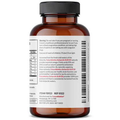 Futurebiotics Antarctic Krill Oil 1000mg - Omega-3 EPA/DHA, Astaxanthin, 90 Softgels