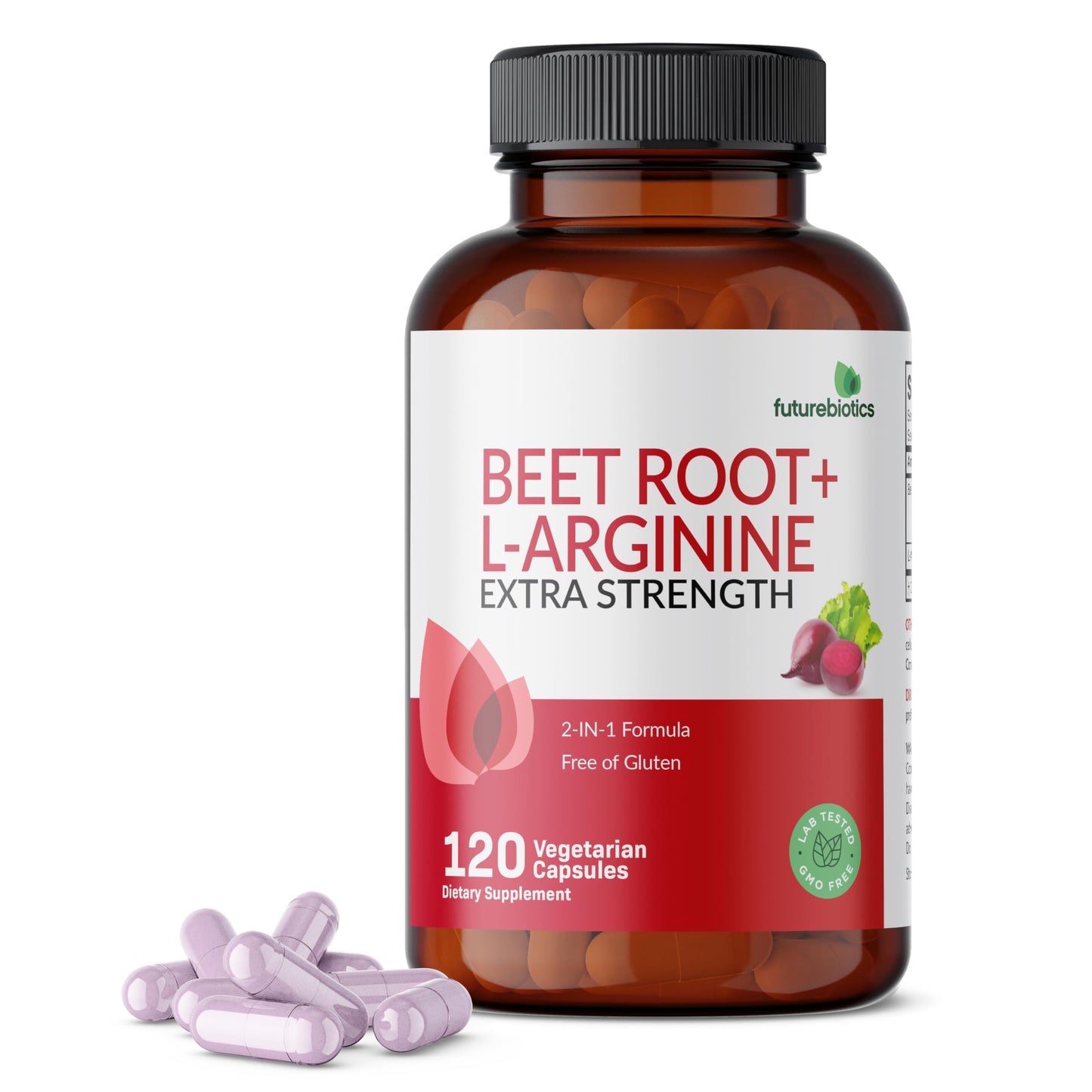 Futurebiotics Beet Root + L-Arginine | Non-GMO 120 Veg Capsules