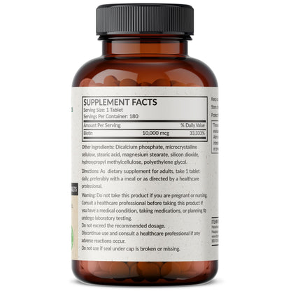 Futurebiotics Biotin 10,000 MCG High Potency Tablets – Hair, Skin & Nails Support, Non-GMO, 180 Vegetarian Tablets