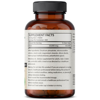 Futurebiotics Biotin 10,000 MCG High Potency Tablets – 360 Vegetarian, Non-GMO