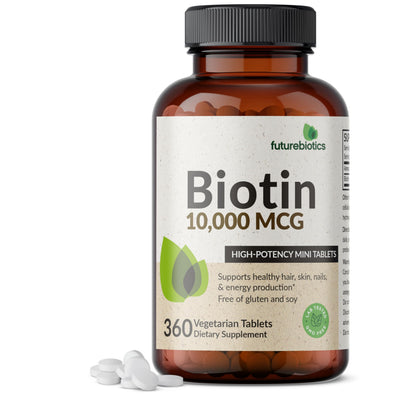 Futurebiotics Biotin 10,000 MCG High Potency Tablets – 360 Vegetarian, Non-GMO