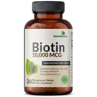 Futurebiotics Biotin 10,000 MCG High Potency Tablets – 360 Vegetarian, Non-GMO