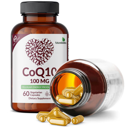 Futurebiotics CoQ10 100 MG – Cellular Energy Production | 60 Vegetarian Capsules | Gluten-Free & Vegan