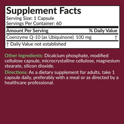 Futurebiotics CoQ10 100 MG – Cellular Energy Production | 60 Vegetarian Capsules | Gluten-Free & Vegan