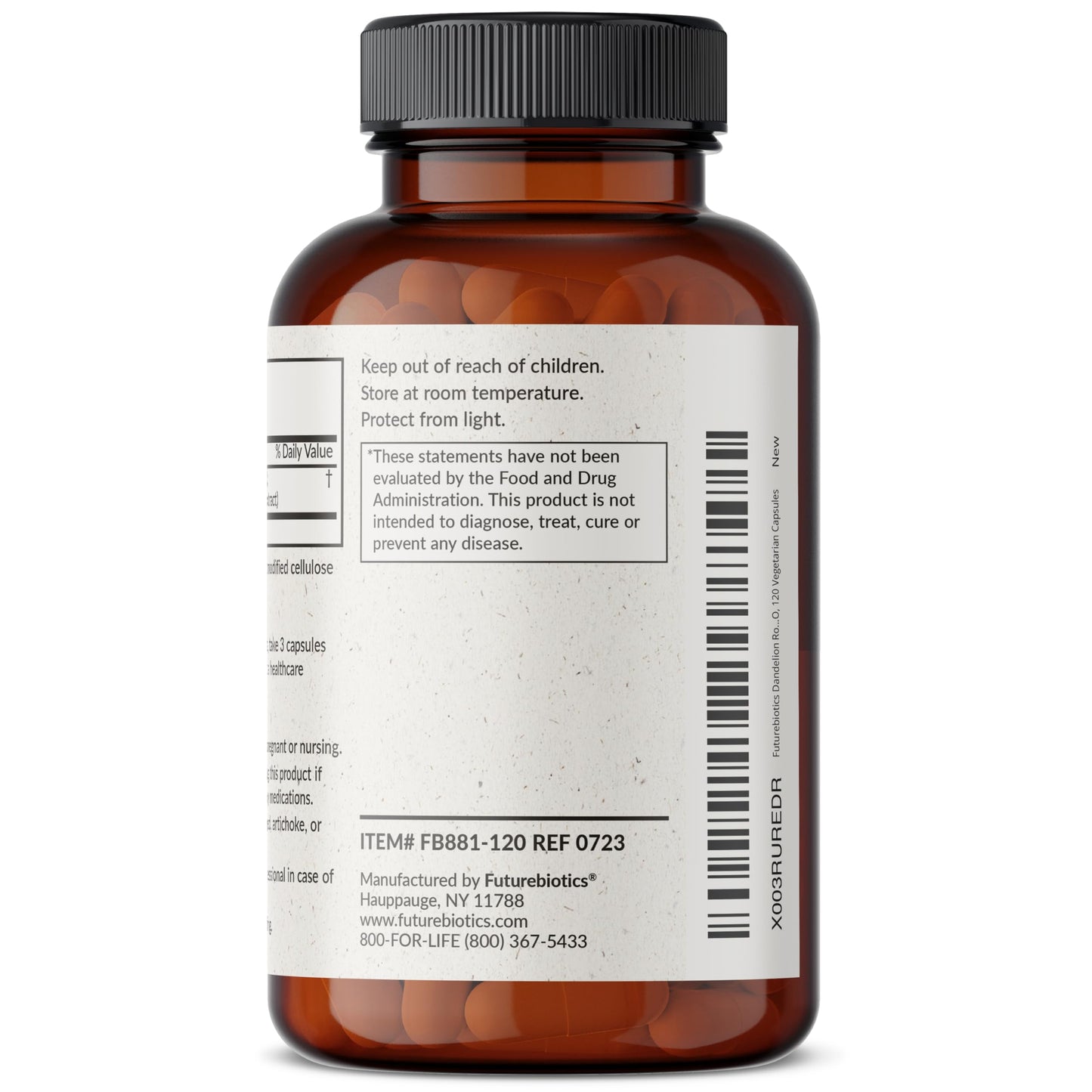 Futurebiotics Dandelion Root 1500 MG – Non-GMO, 120 Vegetarian Capsules