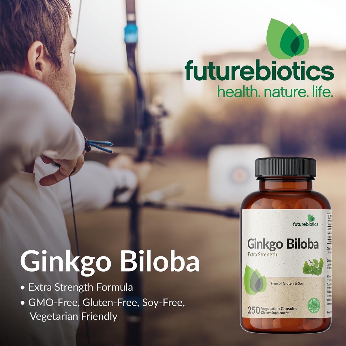 Futurebiotics Ginkgo Biloba Extra Strength Supports Brain Function & Memory Support, 250 Vegetarian Capsules