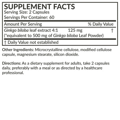 Futurebiotics Ginkgo Biloba Extra Strength – Brain Function & Memory Support (120 Veg Capsules)