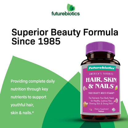 Futurebiotics Hair, Skin & Nails Beauty Multivitamin with Biotin – 180 Tablets