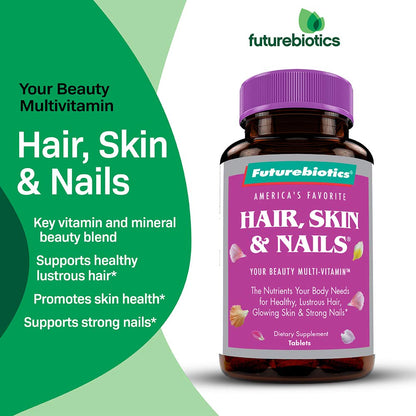 Futurebiotics Hair, Skin & Nails Beauty Multivitamin with Biotin – 180 Tablets