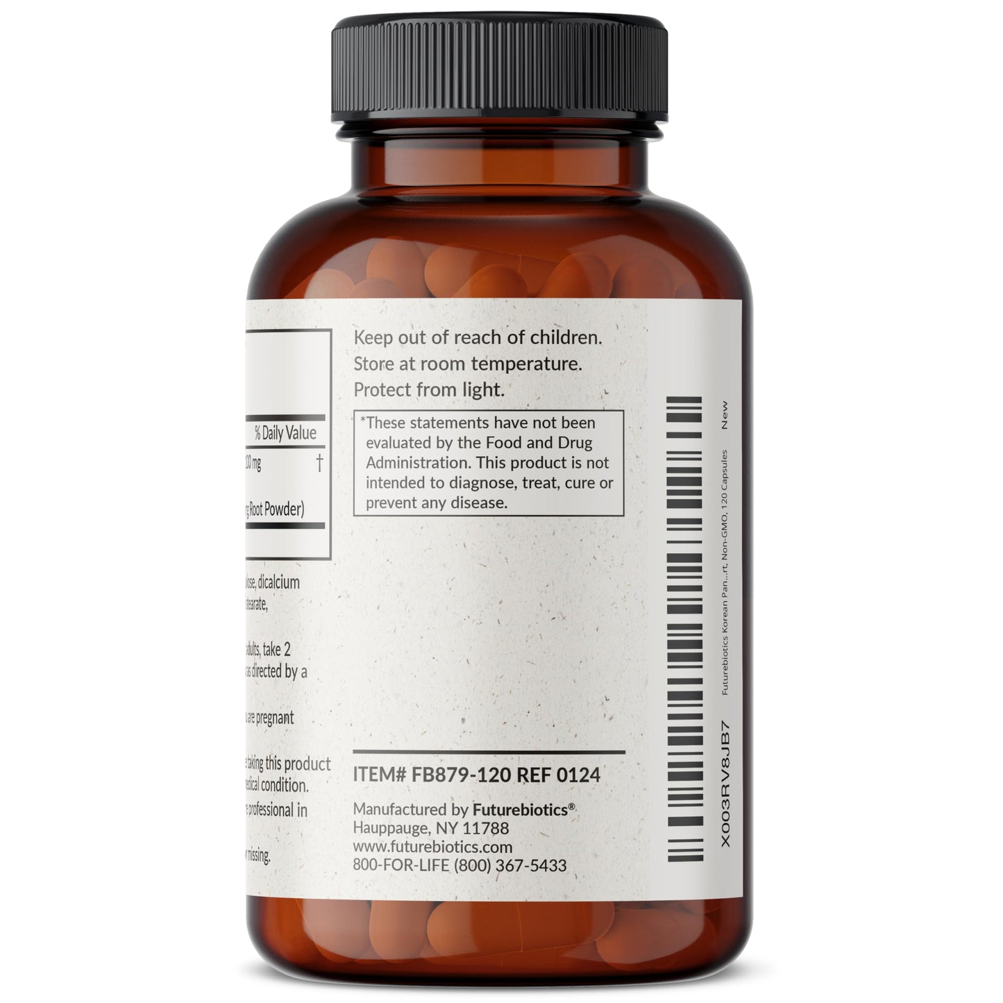 Futurebiotics Korean Panax Ginseng – Energy, Memory & Brain Health Support, 120 Capsules