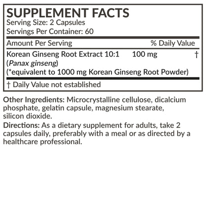 Futurebiotics Korean Panax Ginseng – Energy, Memory & Brain Health Support, 120 Capsules