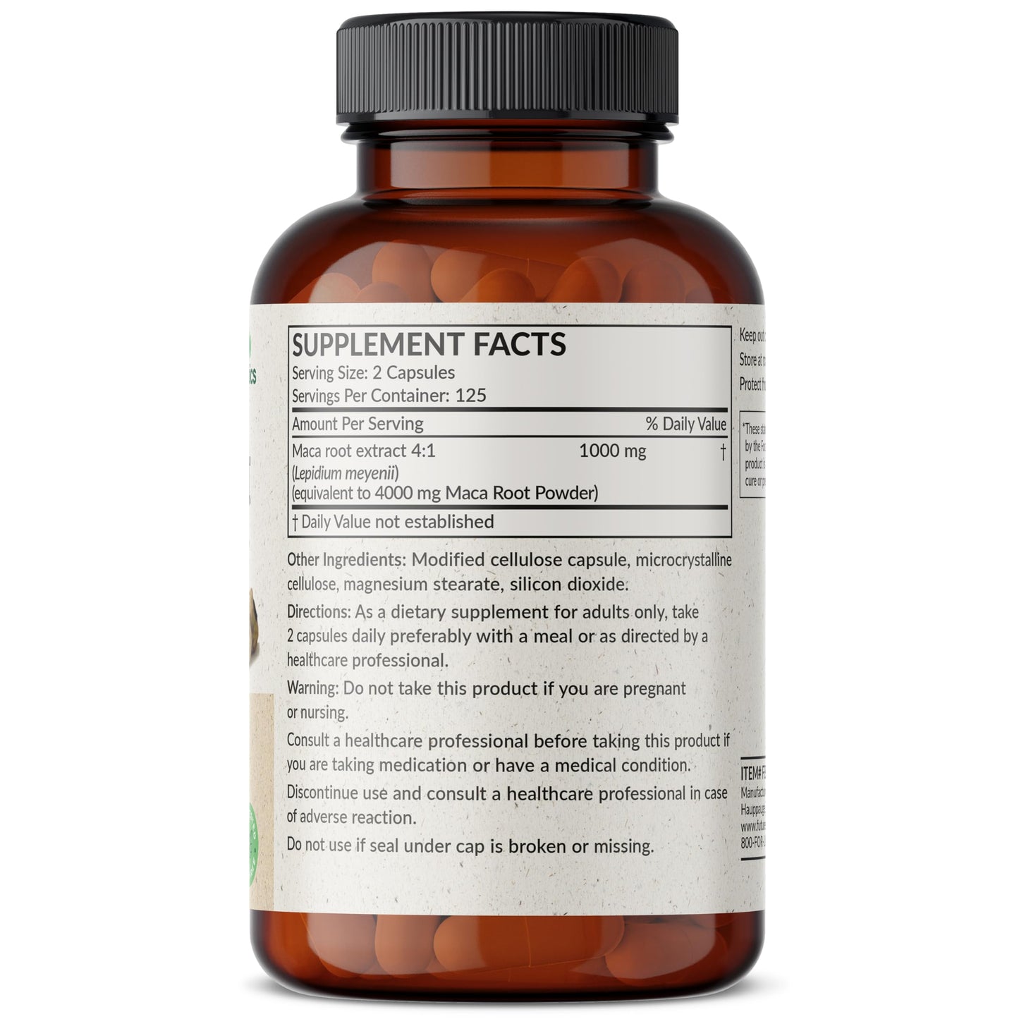 Futurebiotics Maca Root Extra Strength - Energy, Stamina & Reproductive Health | Non-GMO, 250 Vegetarian Capsules
