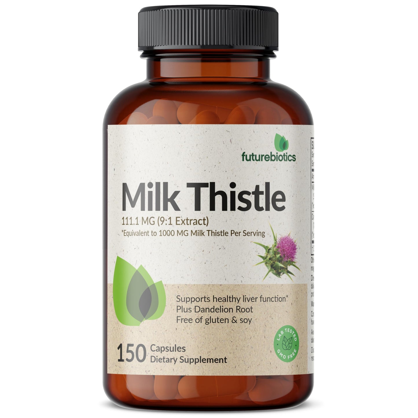 Futurebiotics Milk Thistle Silymarin Marianum & Dandelion Root – Liver Health (150 Capsules)