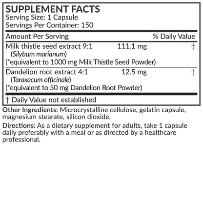 Futurebiotics Milk Thistle Silymarin Marianum & Dandelion Root – Liver Health (150 Capsules)
