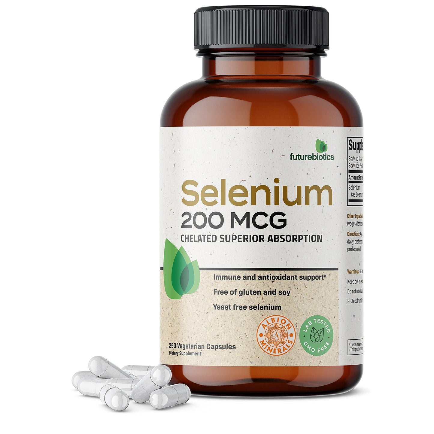 Futurebiotics Selenium 200 mcg – Selenium Amino Acid Complex, Essential Trace Mineral, Non-GMO, 250 Capsules