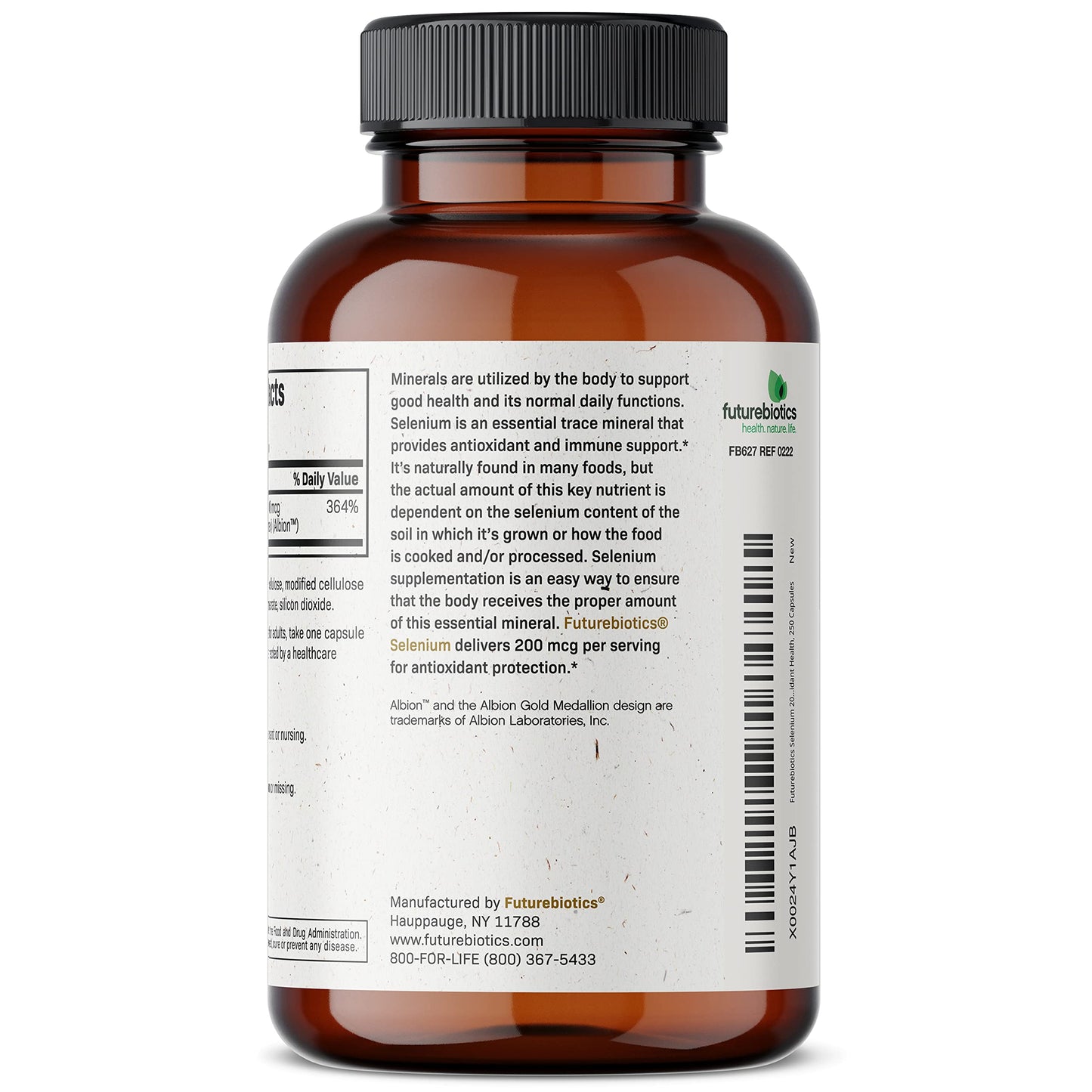 Futurebiotics Selenium 200 mcg – Selenium Amino Acid Complex, Essential Trace Mineral, Non-GMO, 250 Capsules