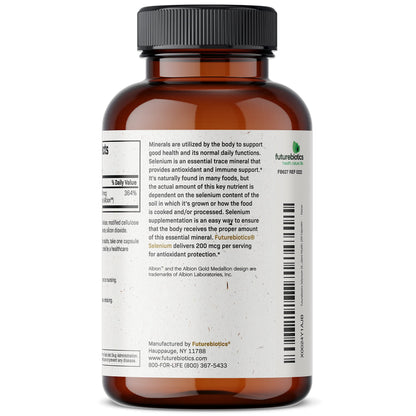 Futurebiotics Selenium 200 mcg – Selenium Amino Acid Complex, Essential Trace Mineral, Non-GMO, 250 Capsules