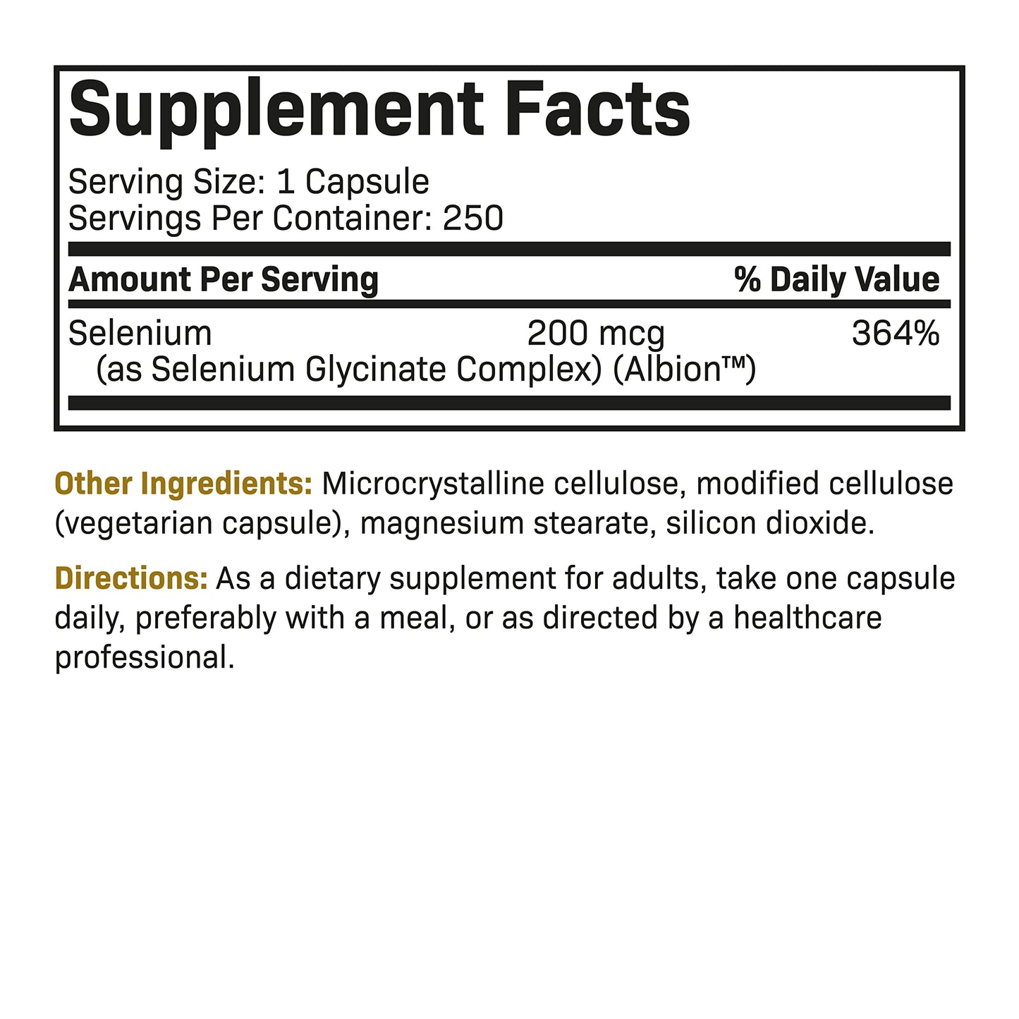 Futurebiotics Selenium 200 mcg – Selenium Amino Acid Complex, Essential Trace Mineral, Non-GMO, 250 Capsules