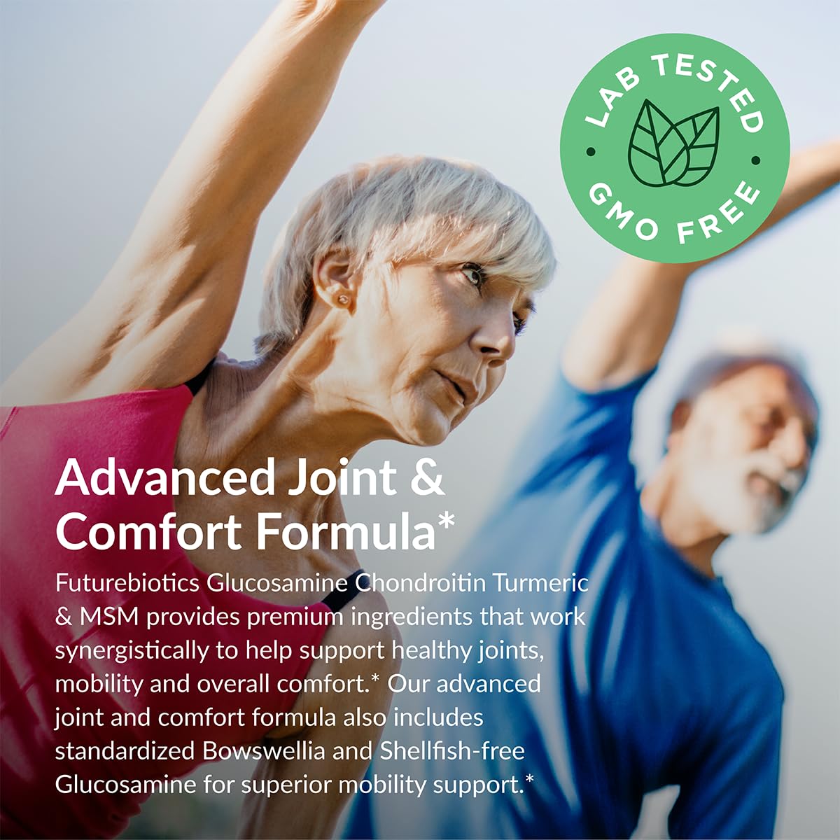 Futurebiotics Glucosamine Chondroitin Turmeric & MSM Advanced Joint Formula – Supports Healthy Joints & Mobility (Non-GMO) • 90 Capsules