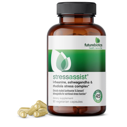 Futurebiotics StressAssist Stress Complex with L-Theanine, Ashwagandha & Rhodiola Rosea – 90 Vegetarian Capsules