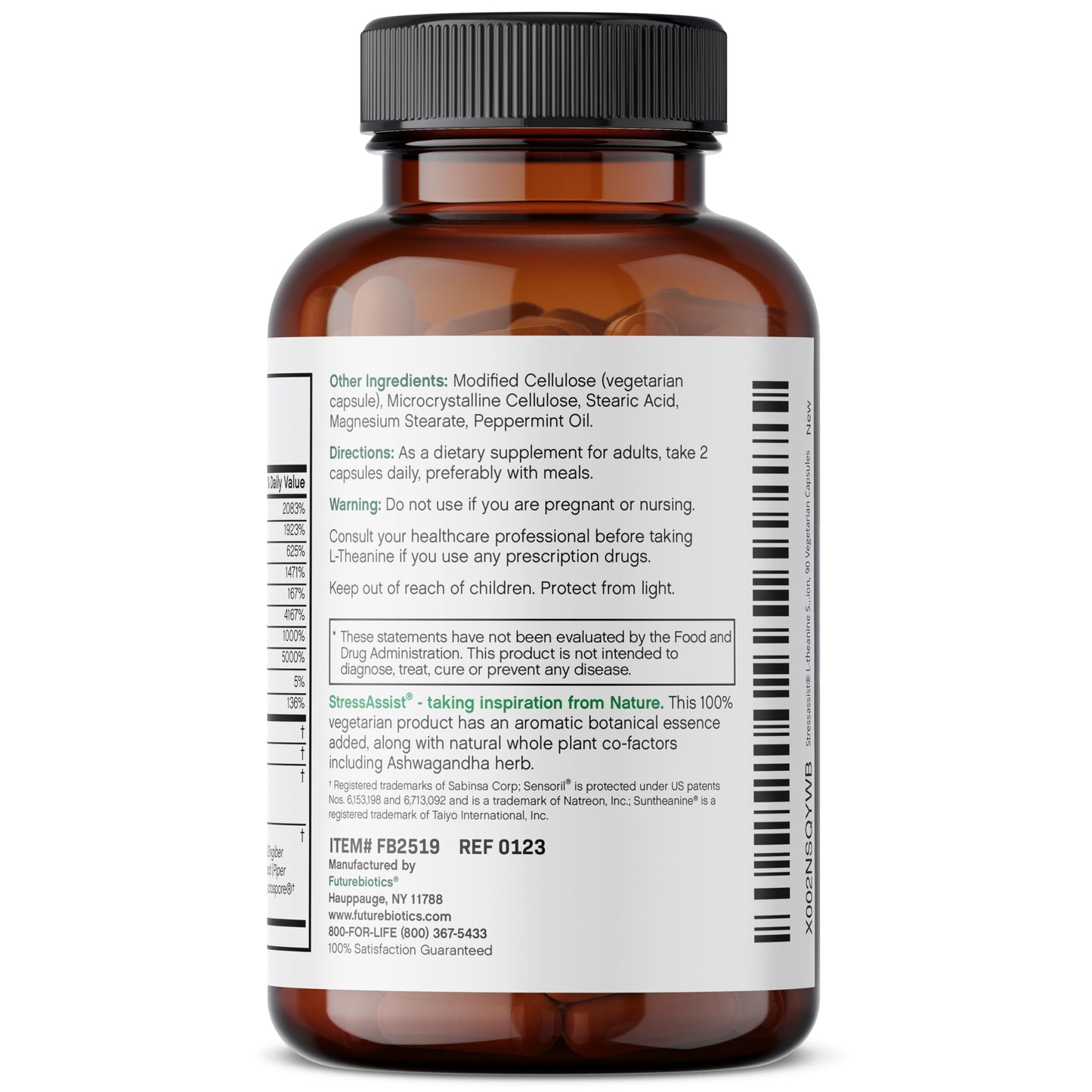 Futurebiotics StressAssist Stress Complex with L-Theanine, Ashwagandha & Rhodiola Rosea – 90 Vegetarian Capsules
