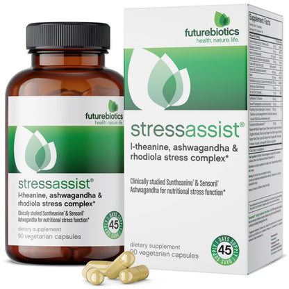 Futurebiotics StressAssist Stress Complex with L-Theanine, Ashwagandha & Rhodiola Rosea – 90 Vegetarian Capsules