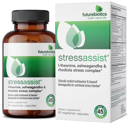 Futurebiotics StressAssist Stress Complex with L-Theanine, Ashwagandha & Rhodiola Rosea – 90 Vegetarian Capsules