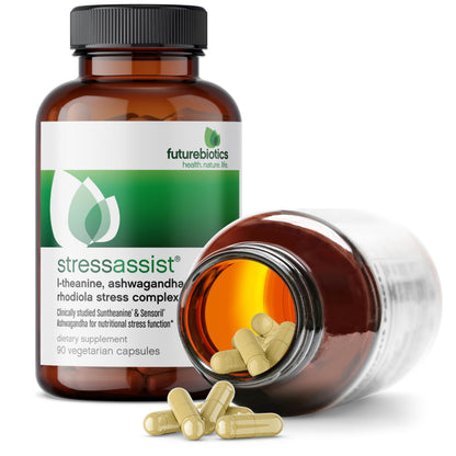 Futurebiotics StressAssist Stress Complex with L-Theanine, Ashwagandha & Rhodiola Rosea – 90 Vegetarian Capsules