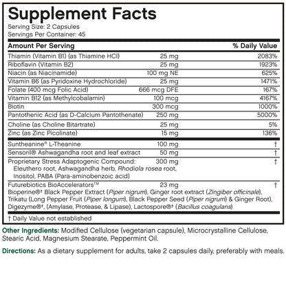 Futurebiotics StressAssist Stress Complex with L-Theanine, Ashwagandha & Rhodiola Rosea – 90 Vegetarian Capsules